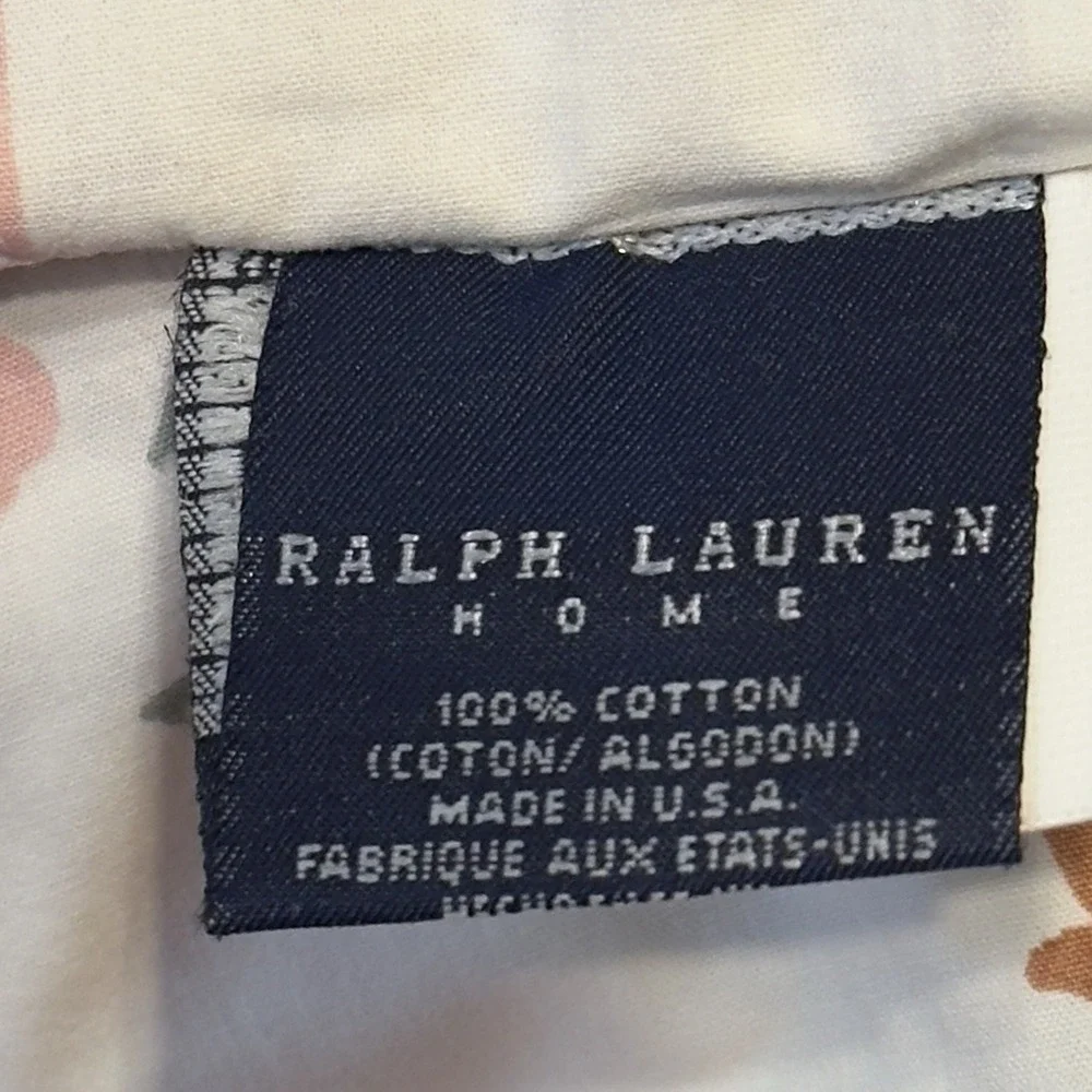 Vtg Ralph Lauren Allison Standard Pillowcase Cotton 18x30 White USA CottageCore